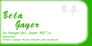 bela gayer business card